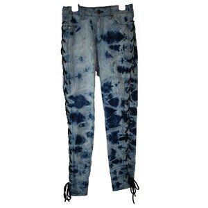 Between Us Misses Juniors Size 5 Tie Die Lace Side Skinny Jeans